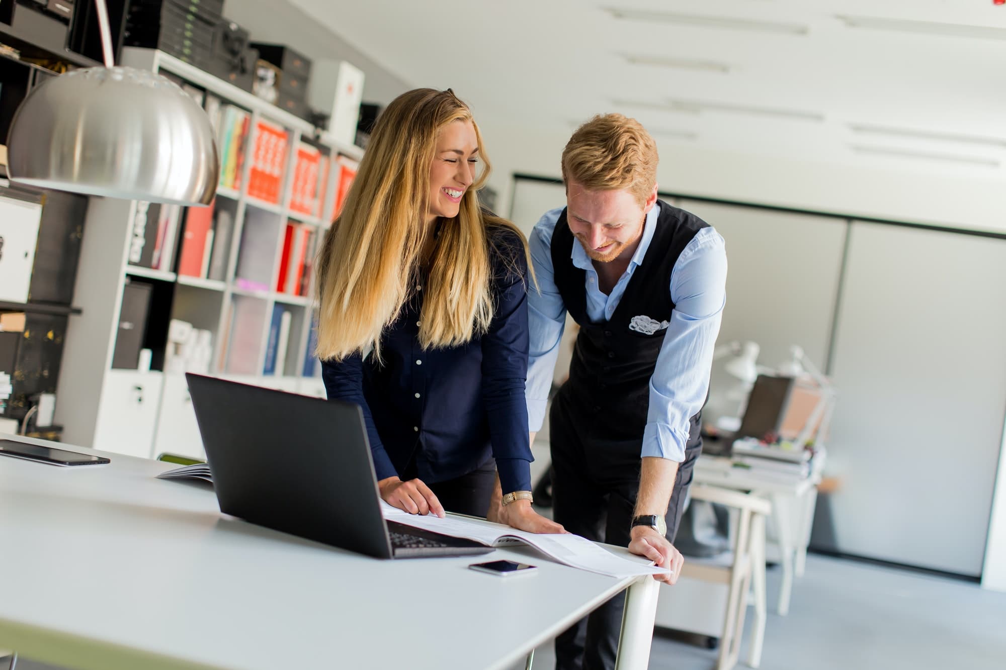 Team members working together